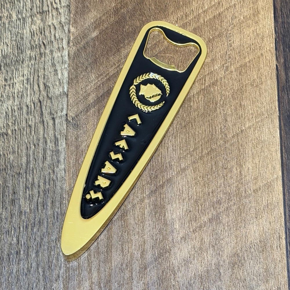 Caesars Palace Las Vegas Bottle Opener Casino Souvenir Gold Black Metal Barware